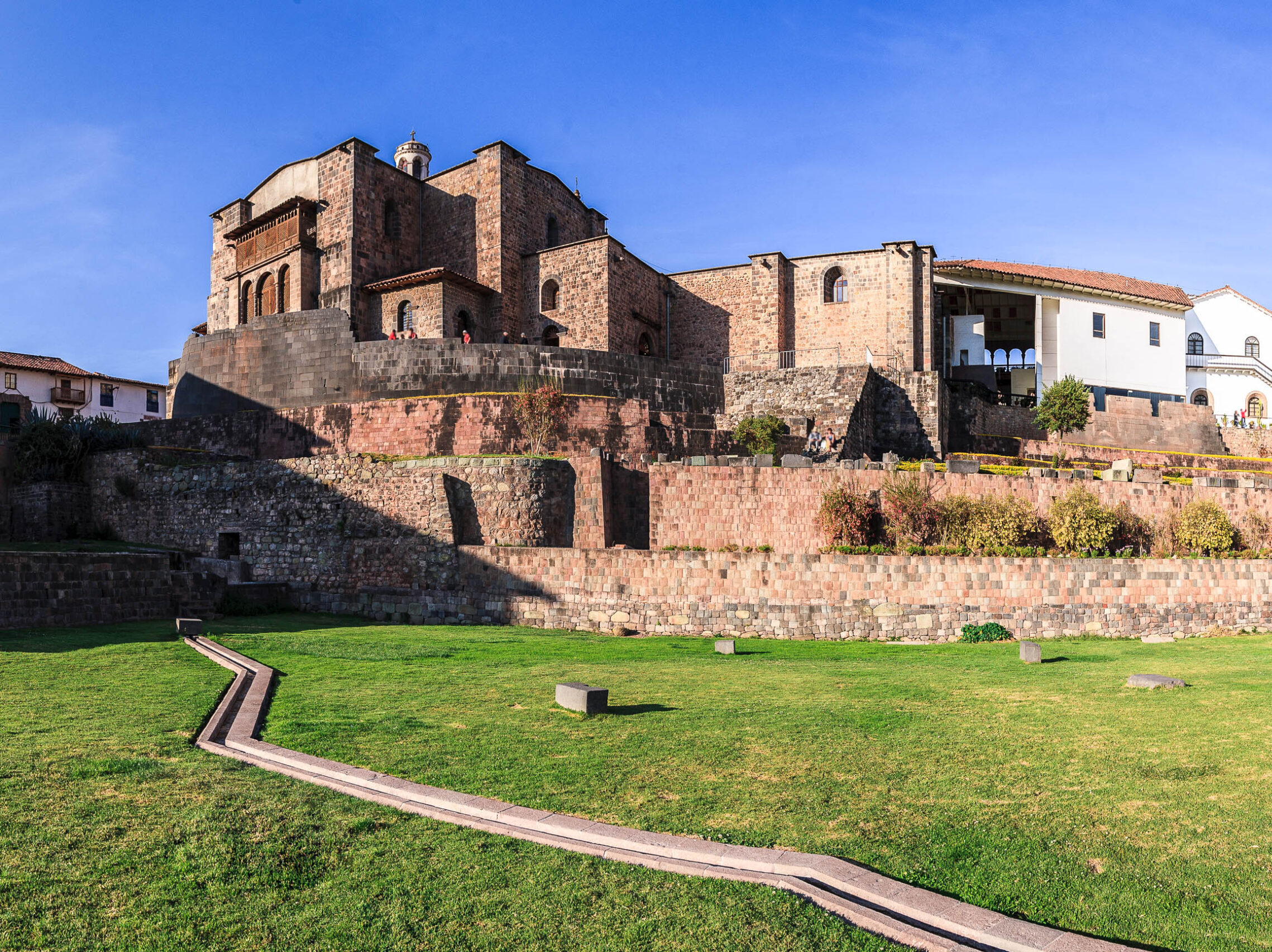 Der Tempel Coricancha in der ehemaligen Inkahauptstadt Cusco in den Anden des südöstlichen Peru